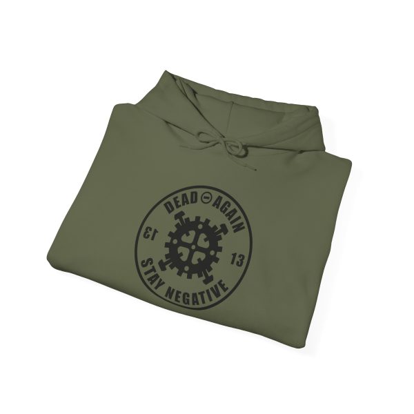 Military Green – Stay Negative Pullover Hoodie – Front & Back Design - Image 4
